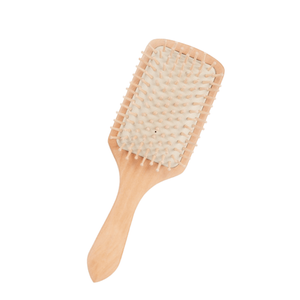 Premium Fashion Paddle Cushion Wooden Hair Brush Comb (Square)-1pcs